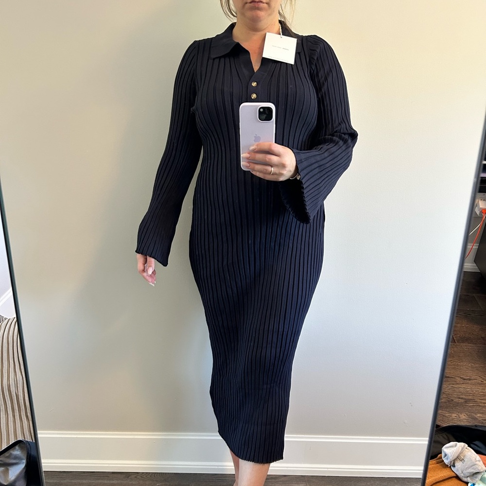 Legoe Heritage LUXE L/S POLO DRESS (NAVY)